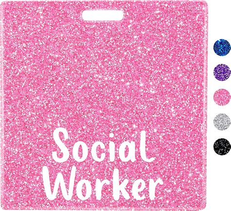 Plifal Social Worker Badge Buddy Card Holder Nurse Nursing Accessories Glitter