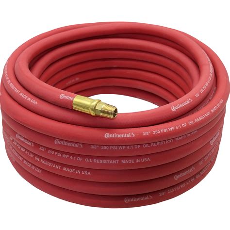 Continental Rubber Air Hose — 3 8in X 25ft Red 250 Psi Northern Tool