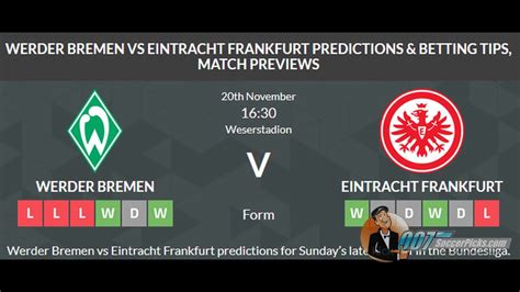 SV Werder Bremen Vs Eintracht Frankfurt PREDICTION By 007Soccerpicks