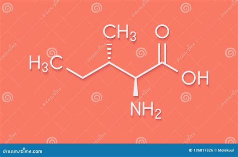 Isoleucine L Isoleucine Ile I Amino Acid Molecule Skeletal Formula