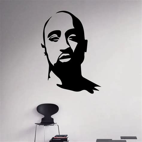 2pac Wall Sticker Tupac Amaru Shakur Wall Vinyl Sticker Rapper Hip Hop