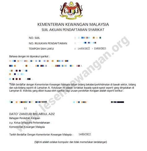 Pembaharuan Lesen Kewangan Mof Lesen Kementerian Kewangan Mof