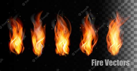 Premium Vector Fire On Transparent Background