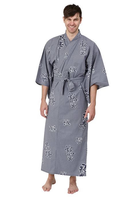 Joyous Cotton Kimono Navy Plus Size Beautiful Robes