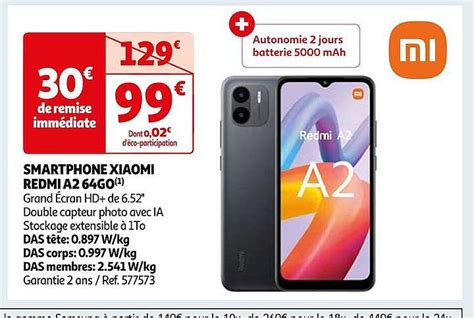 Promo Smartphone Xiaomi Redmi A2 64go Chez Auchan ICatalogue Fr