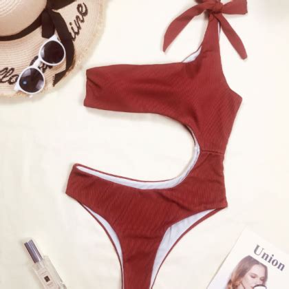 Solid Color Butterfly Sexy One Piece Swimsuit Bikini On Luulla