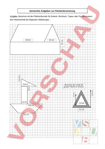 Arbeitsblatt Geometrie Fl Chenberechnung Geometrie Fl Chen