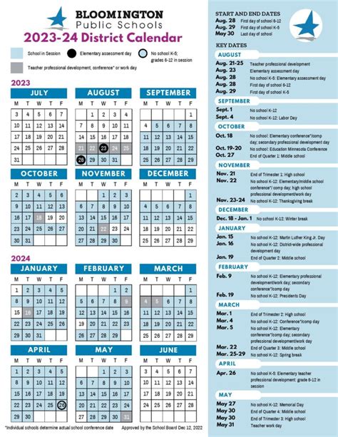 Bloomington Public Schools Calendar 2024-2025 (Minnesota)