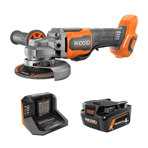 Ridgid V Brushless Cordless In Angle Grinder Kit With Ah