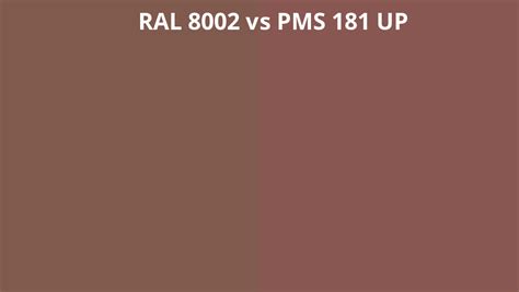 Ral 8002 Vs Pms 181 Up Ral Colour Chart Uk