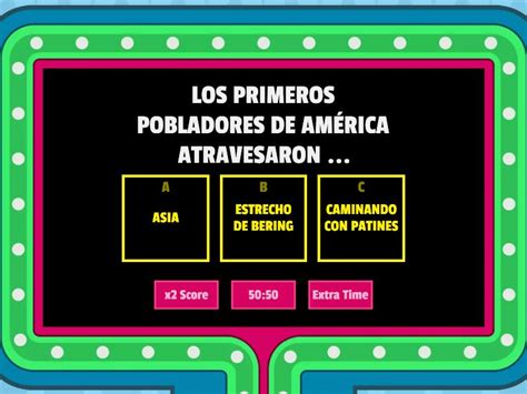 CUESTIONARIO LOS PRIMEROS POBLADORES DE AMÉRICA Concurso de preguntas