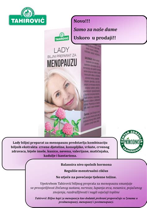 Centar Zdravlja Uskoro U Prodaji Lady Biljni Preparat Za Menopauzu