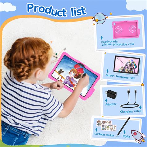 Android 12 Kids Tablet, 10.1" Tablet for Kids, 2.0GHz, 6000mAh, 3GB ...