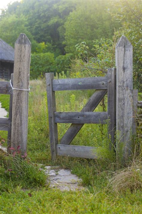 Rustic Fence Gate stock image. Image of wood, open, house - 76420019