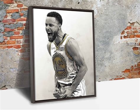 Stephen Curry Poster Golden State Warriors Canvas Print Etsy