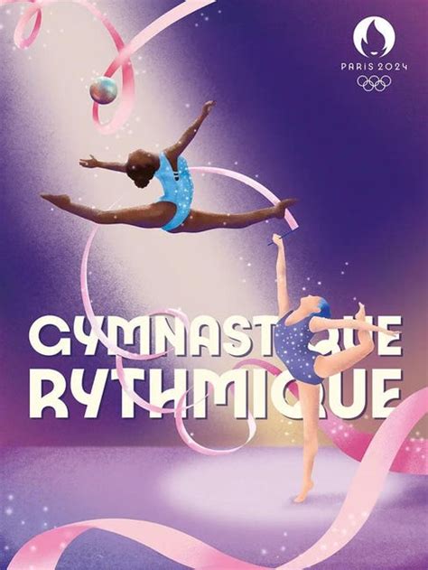 Affiche Jo Officiel Gymnastique Rythmique Multi Couleurs Editor L40 X