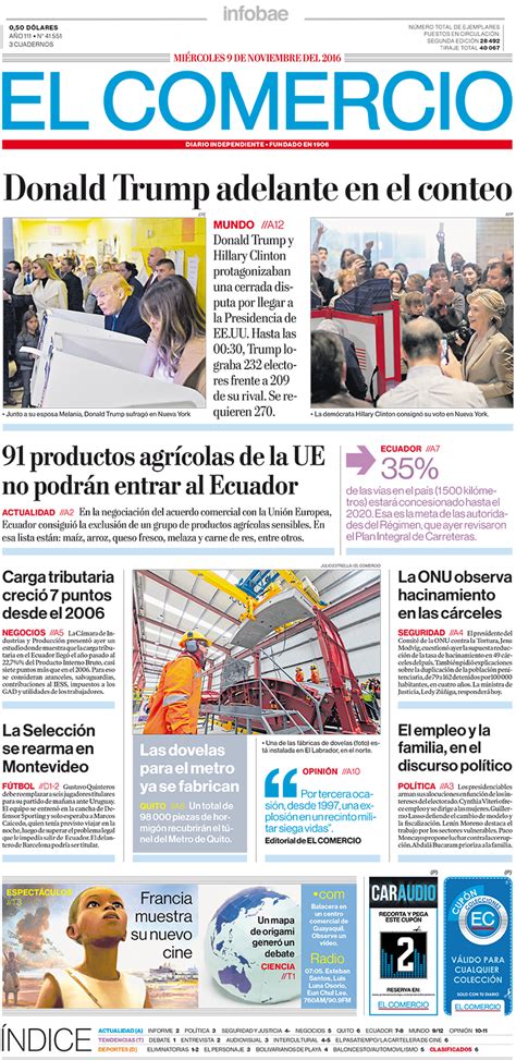 El Comercio Ecuador Miércoles 09 De Noviembre De 2016 Infobae