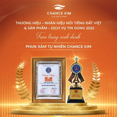 Chance Kim Vinh dự nhận giải thưởng Thương hiệu Nhãn hiệu nổi