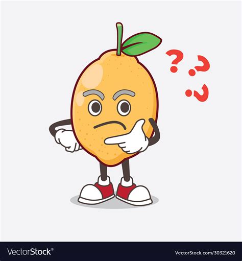 Lemon fruit cartoon mascot character Royalty Free Vector