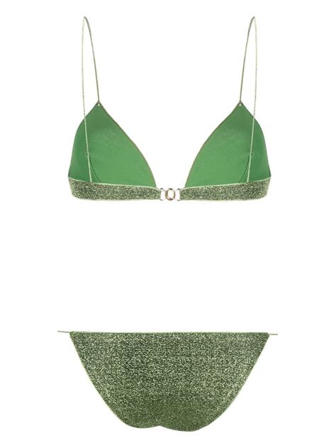 Os Ree Lumiere Triangle Lame Bikini Farfetch