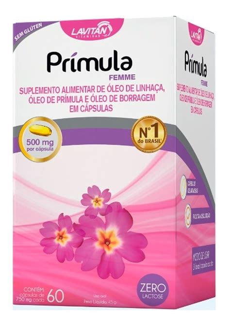 Lavitan Prímula Femme Óleo De Primula 500mg 60caps Cimed MercadoLivre