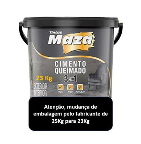 Efeito Cimento Queimado 3 Em 1 P Box Piso Azulejo 25kg Maza