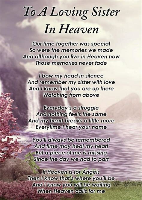 Lisas Ts To A Loving Sister In Heaven Memorial Graveside Funeral