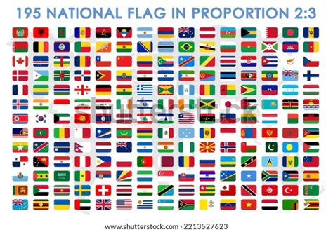 All National Flags World Names High Stock Vector Royalty Free