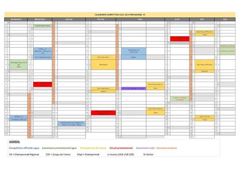 Calendrier Des Comp Titions Previsionnel Ffme