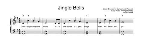 Jingle Bells Easy Piano Arrangement Level C Etsy