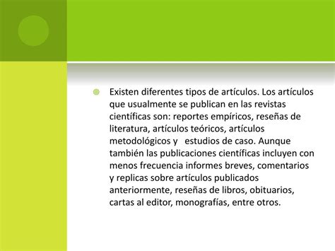 PPT LOS ARTÍCULOS CIENTÍFICOS CLASIFICACIÓN PowerPoint Presentation