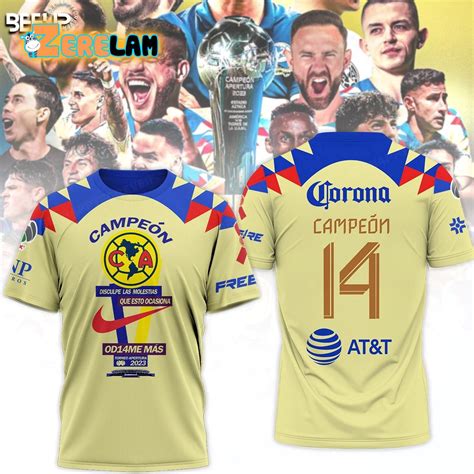 Club de Futbol America Campeon 2023 14 Corona Shirt - Zerelam