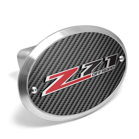 Chevrolet Z71 Off Road 3D Logo On Carbon Fiber Look Oval Billet