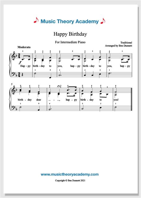 Free Sheet Music For Happy Birthday Web Happy Birthday Easy Piano Music