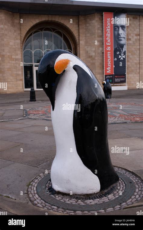 Penguins outside Dundee's Discovery Centre. Dundee, Scotland. Situated ...