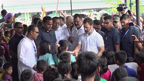 In Photos Rahul Gandhi Visits Relief Camps In Manipurs Moirang