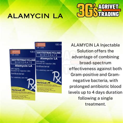 3g Agrivet 2 Bottles Alamycin La 100 Ml Antibacterial Para Sa