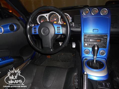 Nissan 350z Z33 Hexis Hx30000 Blue Carbon Fiber Wrapped Interior Trim Wu Wraps 14 Photo By