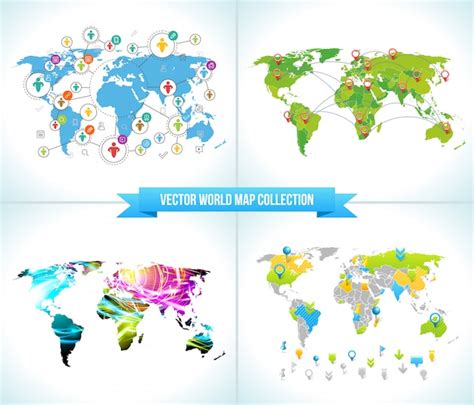 premium vector social network world maps