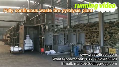 Tpd Fully Continuous Waste Tire Pyrolysis Plant Running Video And D