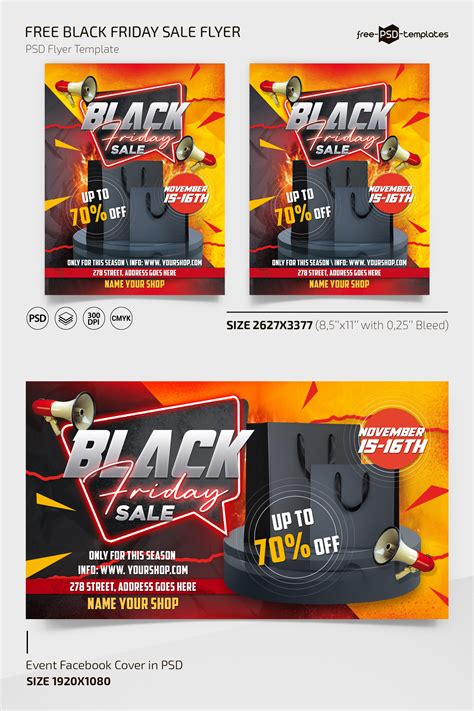 Free Black Friday Sale Flyer Template Instagram Post Psd