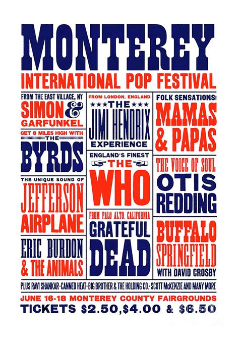 Monterey Pop Festival, poster Mixed Media by Thomas Pollart - Pixels