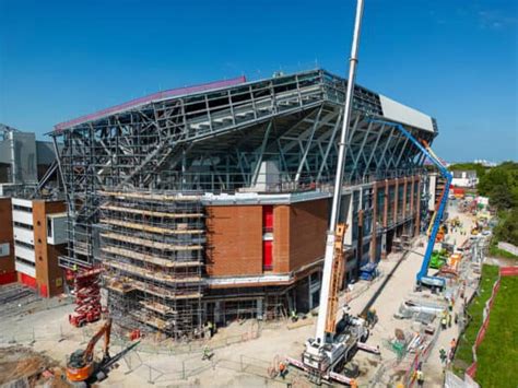 Exclusive First Look At Anfield Road Stand With Half The Roof Removed