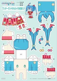 32 Pjsk Papercraft Ideas In 2023 Paper Doll Template Anime Paper