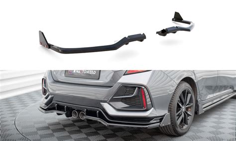 Central Rear Splitter With Vertical Bars Flaps Honda Civic Sport Mk 10 Facelift Our Offer