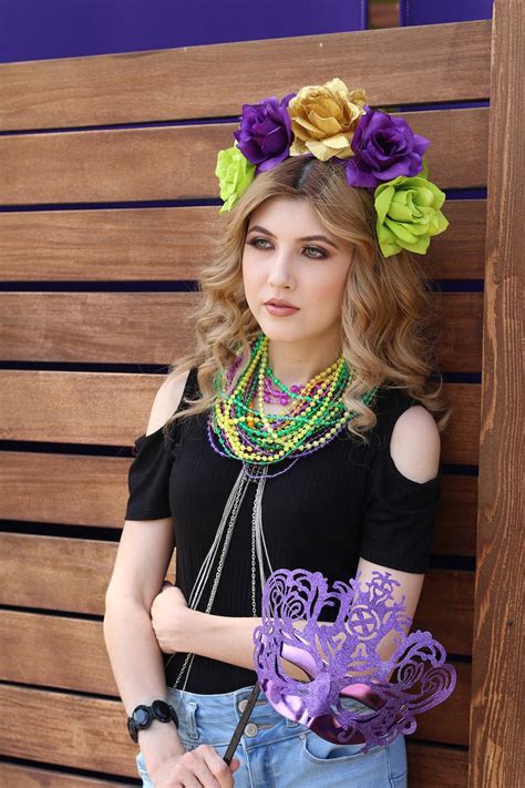 Mardi Gras Flower Crown Headband Headpiece New Orleans Queen Etsy