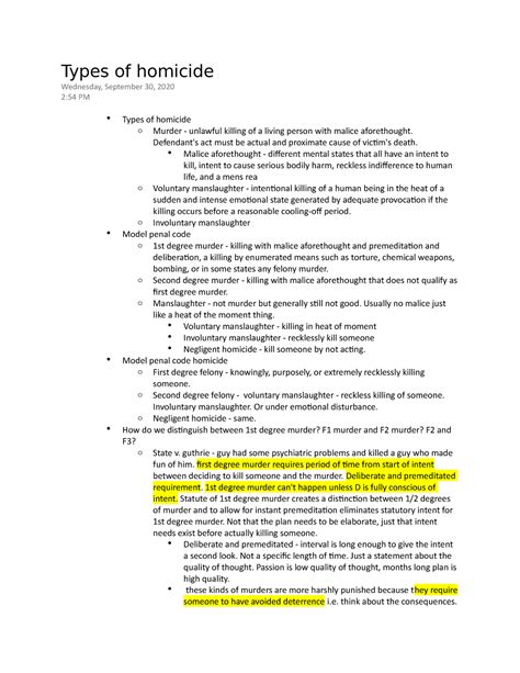 Crim Law Outline Part 2 Professor Simmon S Criminal Law Class This