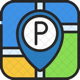 Parking Location Icon - Download in Colored Outline Style