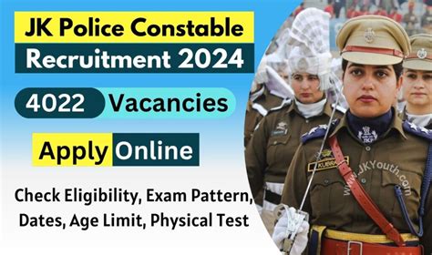 JK Police Constable Recruitment 2024 Notification PDF 4002 Vacancies