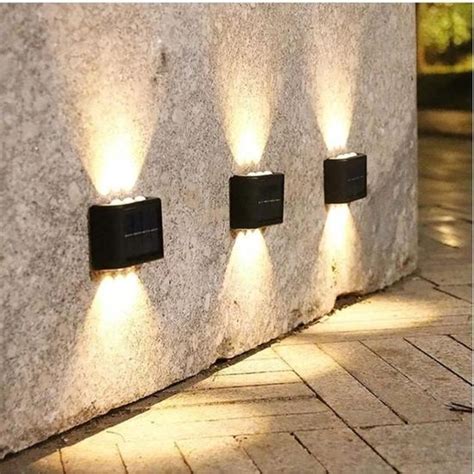 Lot De 2 Appliques Murales Solaires Avec 6 Lumières À Led Lumières